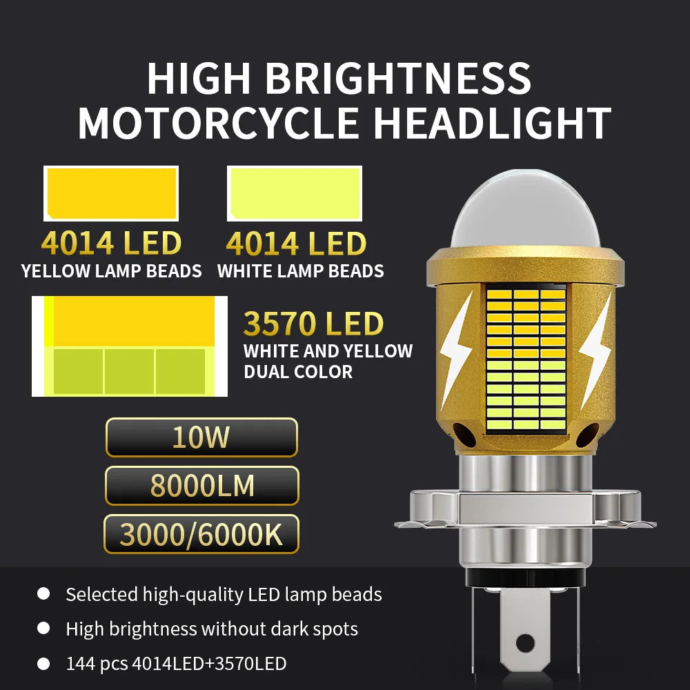 Oprah 1pcs LED H4 H6 BA20D Motorcycle Headlight Bulbs Canbus
