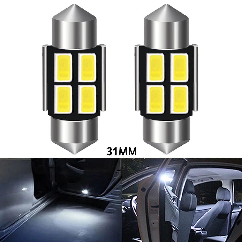 2pcs C5W C10W Led Bulb Festoon 31MM 36MM 39MM 41MM 42MM 6411 6418 Canbus Car Interior Dome Light Reading Light DC 12V Diode Lamp