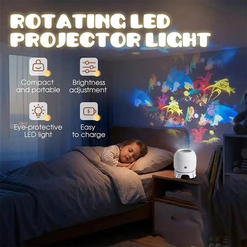 LED Ocean Projector Light 360 Rotating USB Powered Ambient L