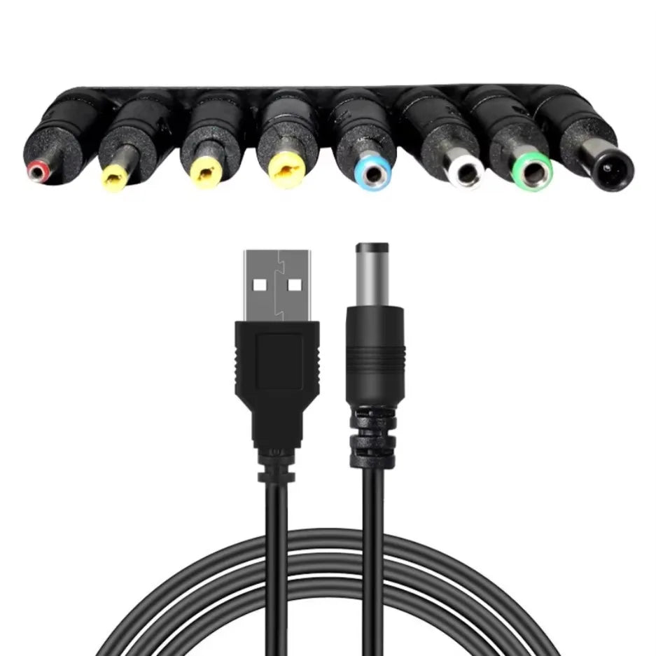 Universal Power Cable USB To DC 5.5 2.1mm Jack 5V Charging C