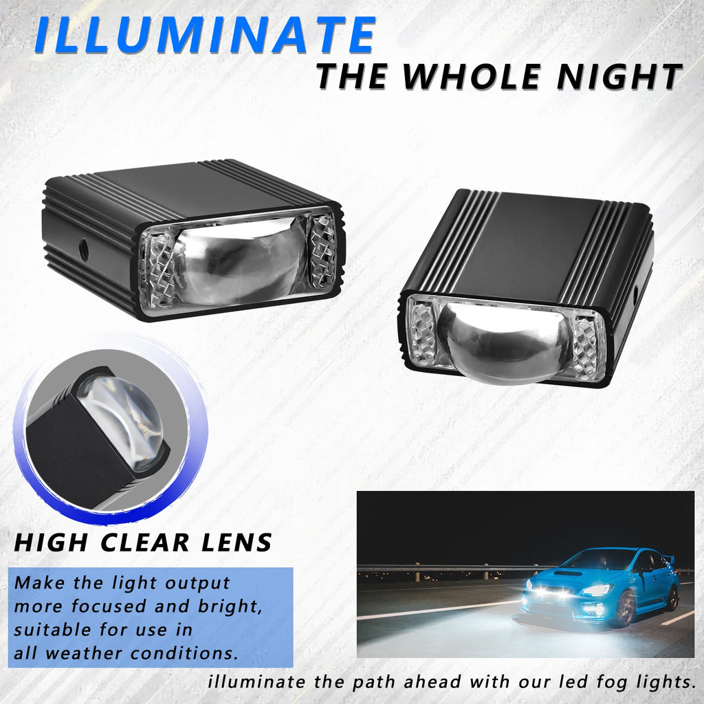 LED Car Grille Spotlight Projector Len Light DRL 120W 12000L