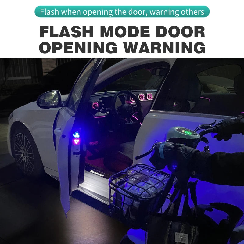 SEAMETAL LED Car Door Opening Warning Atmosphere Light Auto 