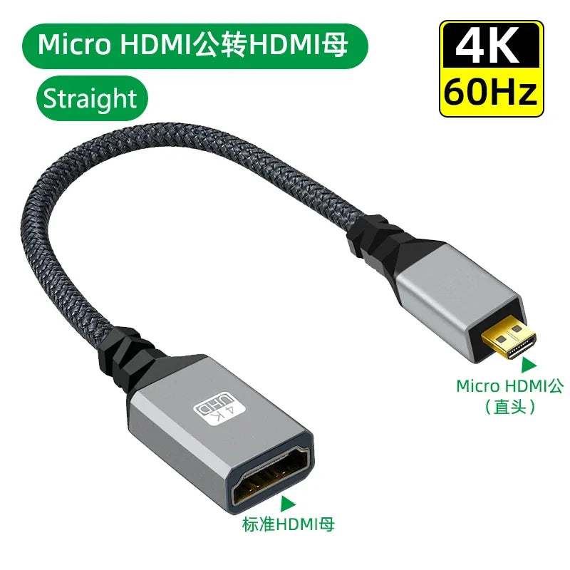4K60Hz HDMI Male To Female Extension Cable Micro/Mini HDMI-Compatible adapter left/right/up/down Extender Wire Cord
