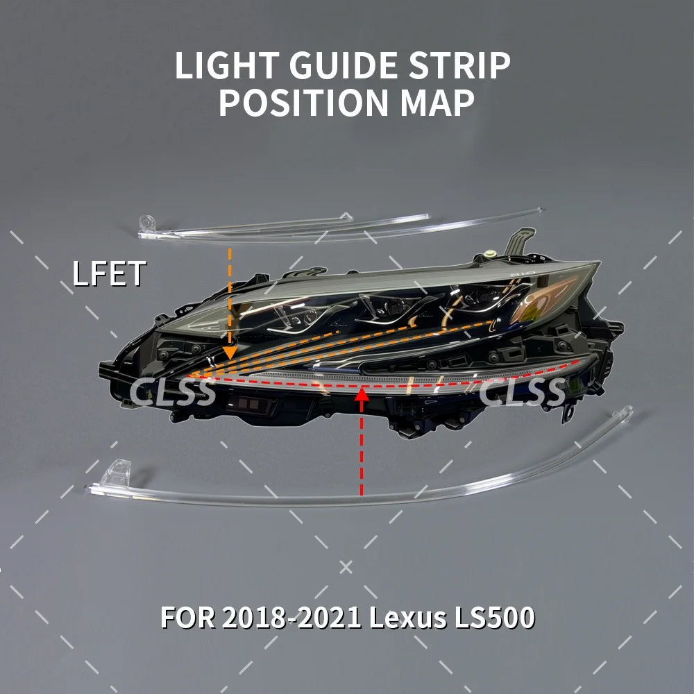 Headlight DRL LED Chips Board Acrylic DRL Light Guide Strip Daytime Running Light Tube Bar for Lexus