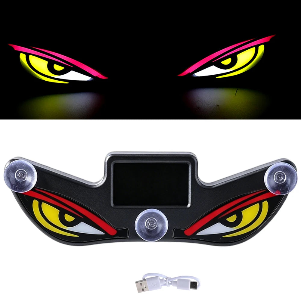 Solar LED Devil Eyes Windshield Warning Flashing Signal Indicator Car LED Ambient Lights with Suction Cup for SUV Auto Window