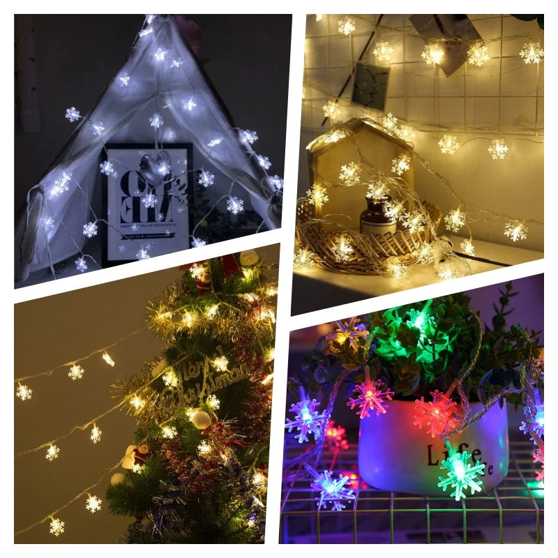 Snowflake Lights String LED Festoon Light USB Plug Christmas