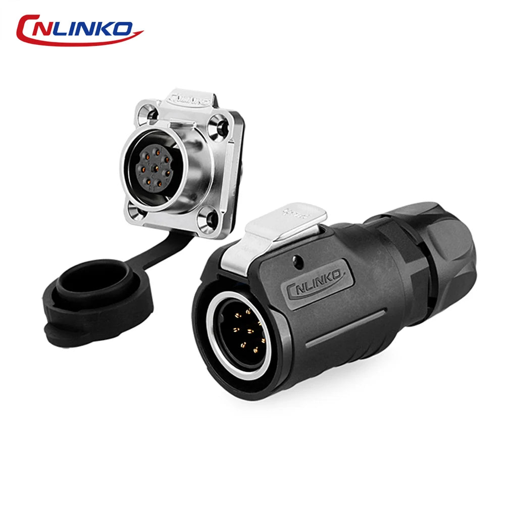 CNLINKO M16 Waterproof Electrical Connector 2/3/4/5/7/8/9 Pin Soldering Wire Aviation Connectors Panel Mounting Plastic+Metal