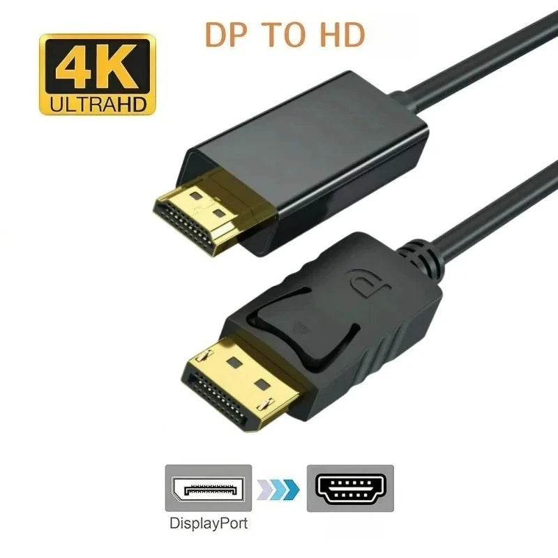 4K Ultra HD DisplayPort to AV Cable Connector High Speed Vid
