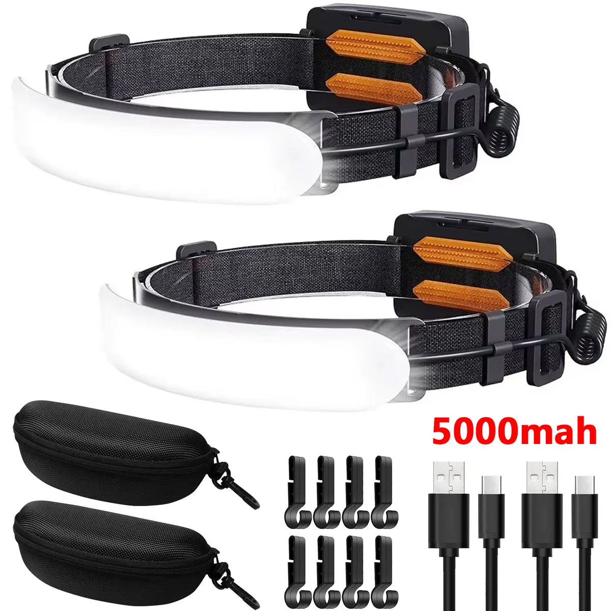 Headlamp Rechargeable 230 Wide Beam Head Lamp LED Adults Camping Gear Waterproof Head Light Flashlight For Repairing Fishing