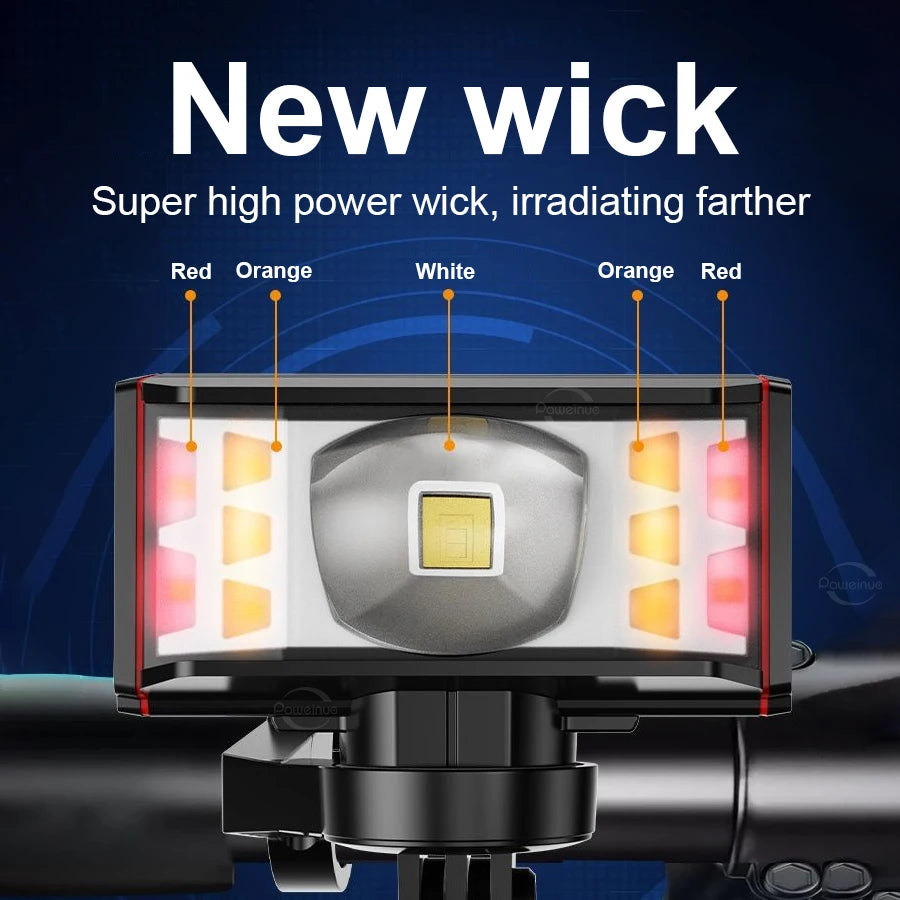 2026 NEW 990000LM USB Rechargeable Bike Light Bike Headlight