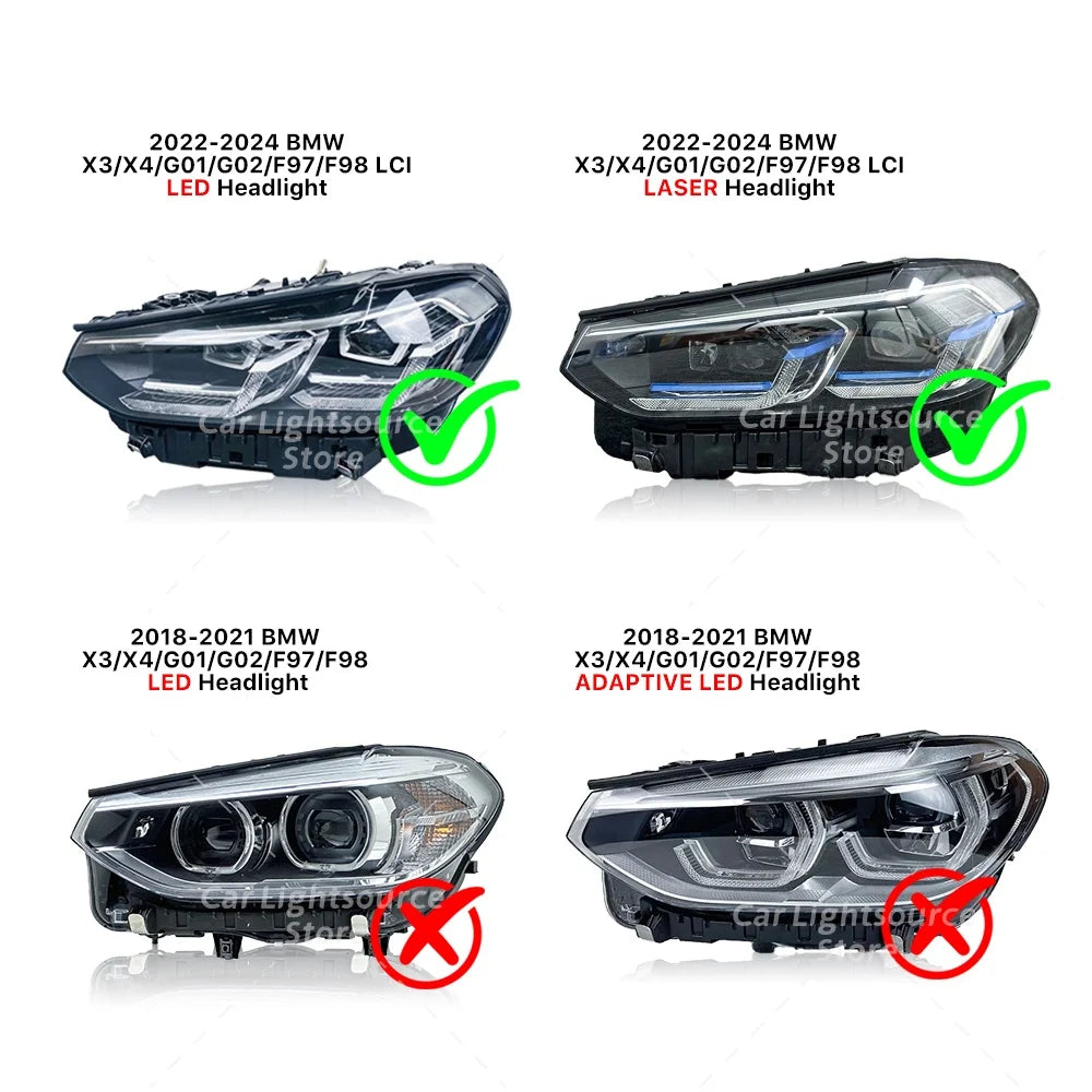 Angel Eye DRL LED Boards For BMW X3 X3M G01 X4 X4M G02 F97 F98 LCI 2021-2024 Headlight Daytime Running Light