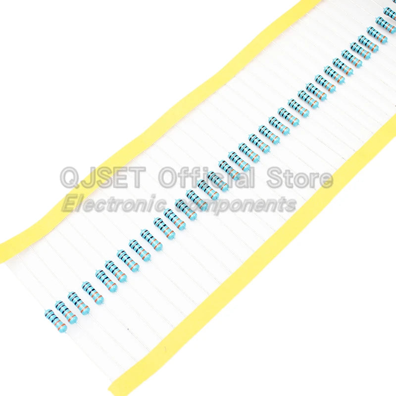50pcs 1/2W Metal Film Resistors 1% 0.5W 10R 15R 47 100 200 2