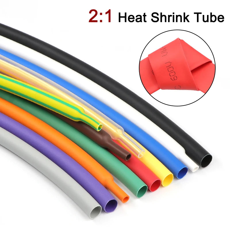 10Meters Heat Shrink Tube 2 1 Shrinkage Ratio Dia 0.6 0.8 1 