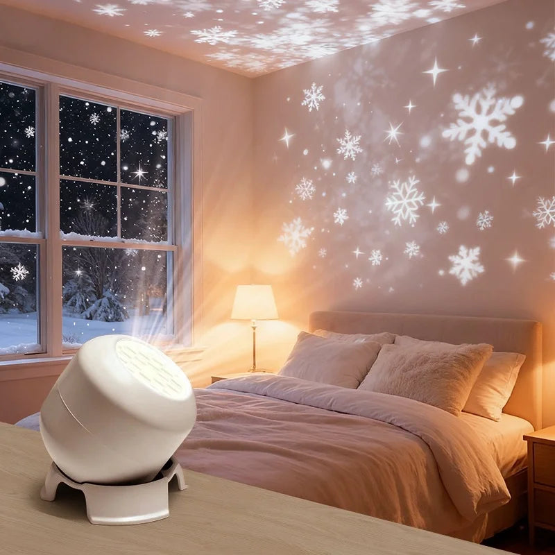 360 Rotating Starry Ocean Projection Night Light Dynamic Projector Decorative Lamp Ocean-Themed Projection Light Festival Gift