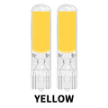 2pcs LED W5W T10 Car Lights COB Glass Interior Signal Lamps Canbus Dome Reading Bulb Door Lighting Side Parking 12V White Yellow