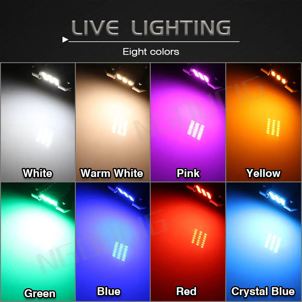 NGOUCIG 2PCS C5W Bulb C10W Led Festoon T10 BA9S W5W 5w5 28mm