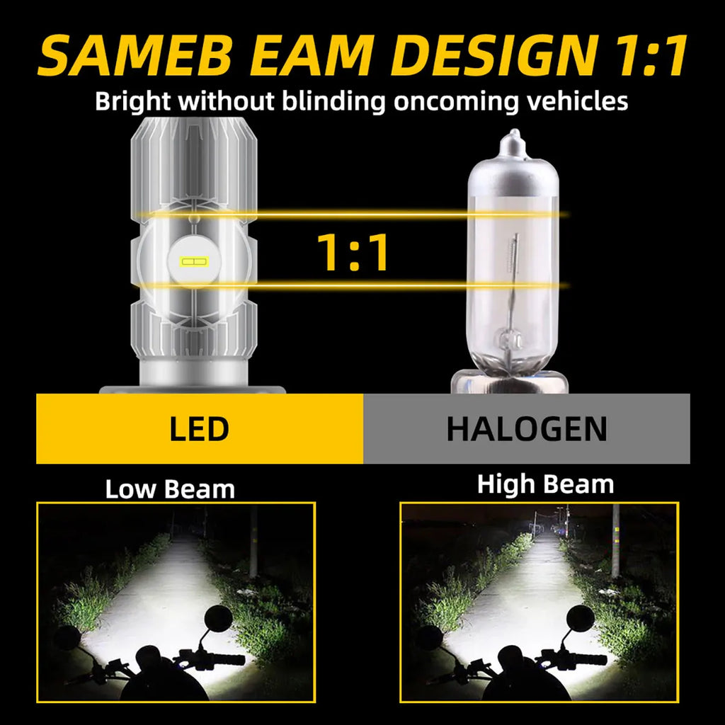 1x H4 BA20D High Quality LED Moto H6 Motorcycle Headlight Bu