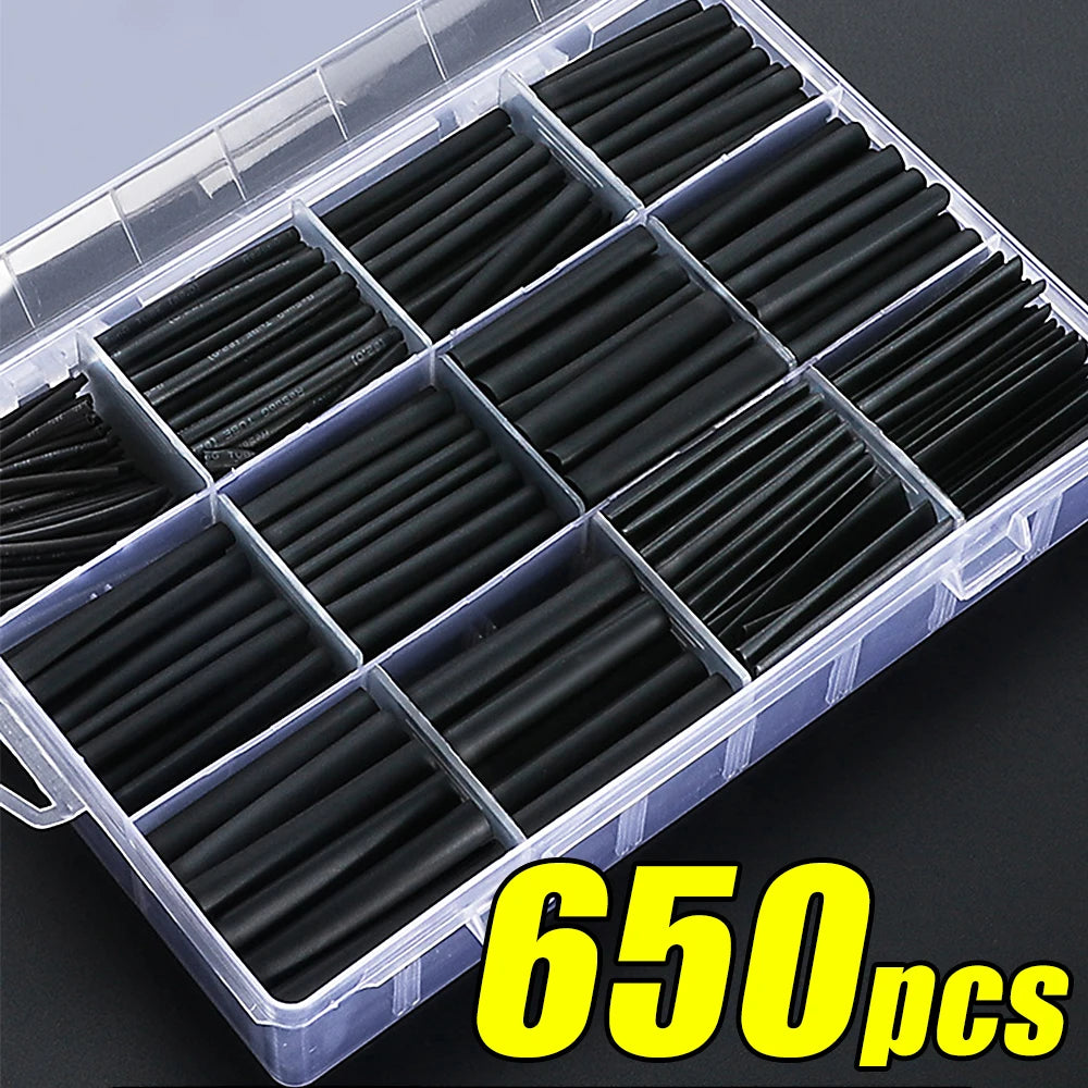 Black Heat Shrink Tube Kit Thermoresistant Tubing Shrink Wir