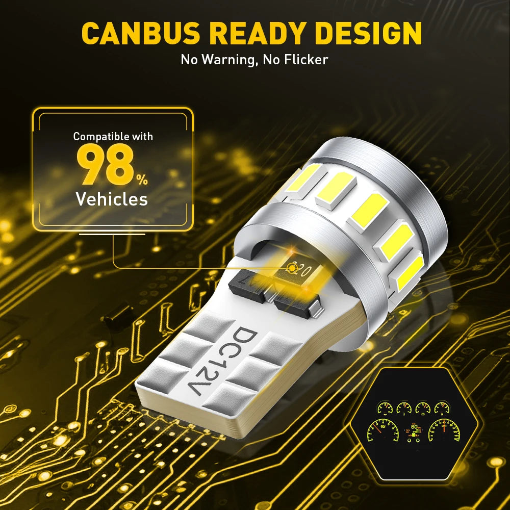 AUXITO 2Pcs 168 194 W5W T10 LED Light Bulb Canbus Car Interi