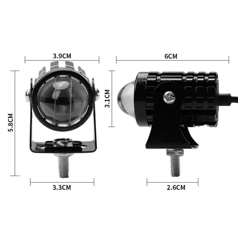 Motorcycle LED Headlight Bulbs Projector Lens Dual Color ATV