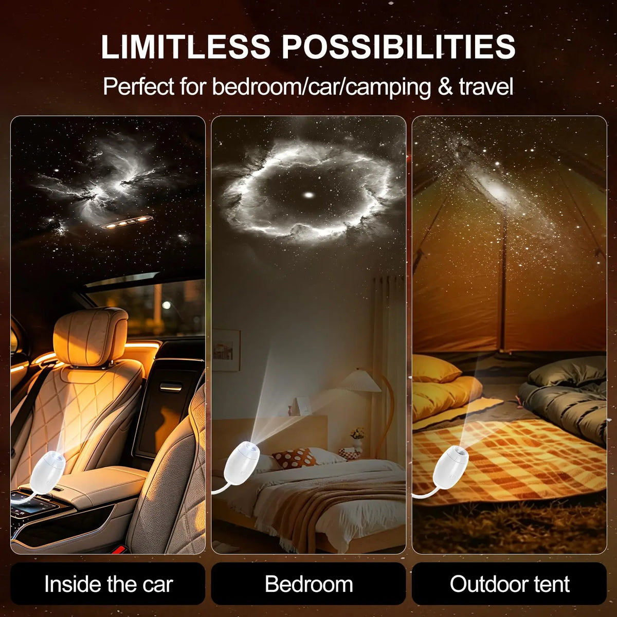 USB Car Atmosphere Projector Light Car Interior Ambient LED 