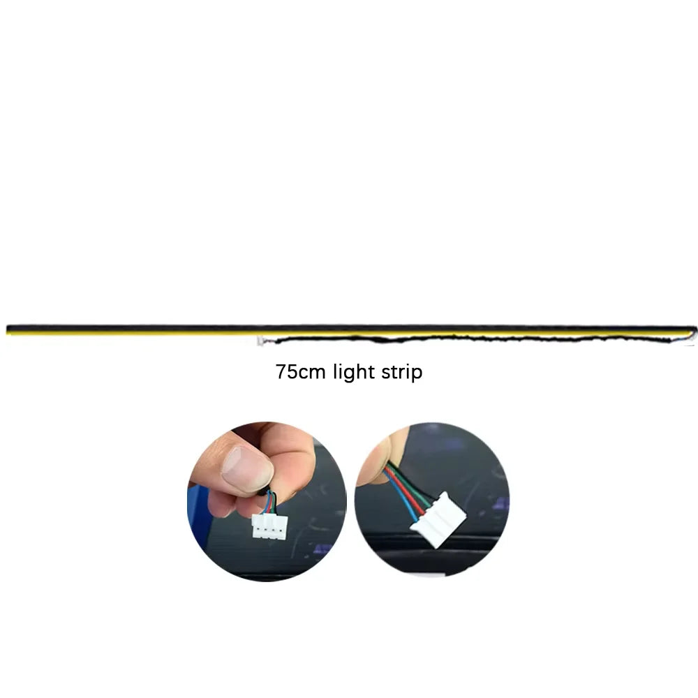 Dual Zone 18 in 1 RGB 64 Colors Acrylic Strip Car LED Ambient Light 35/75CM 110CM Parts Replacement Accessories (4 wires 4 pins)