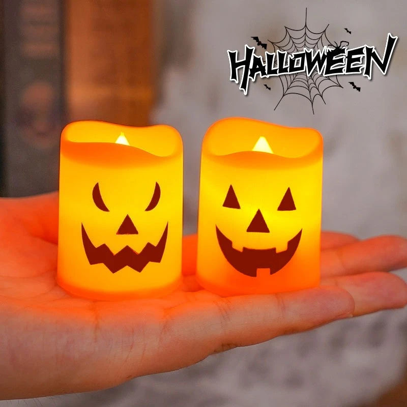 6Pcs LED Candle Light Battery Powered Pumpkin Skull Ghost Sp