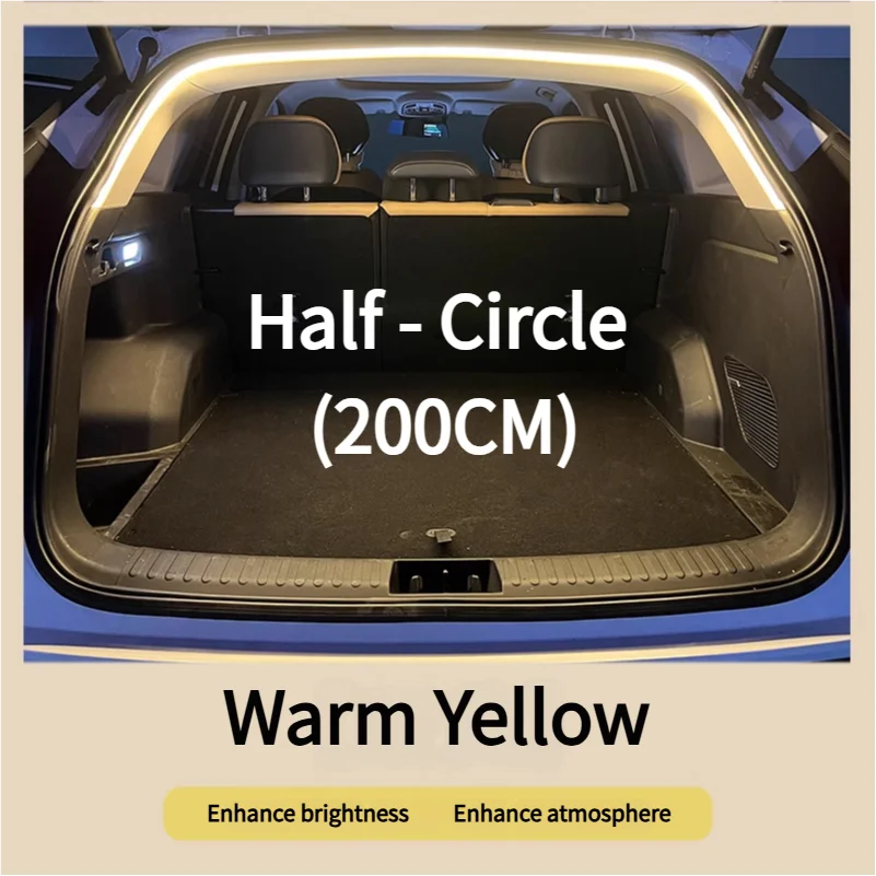 Car Trunk Ambient Light Strip for Suv Flexible PVC Automatic Led Light Strip Non-Destructive Installation Universal for 12V/24V