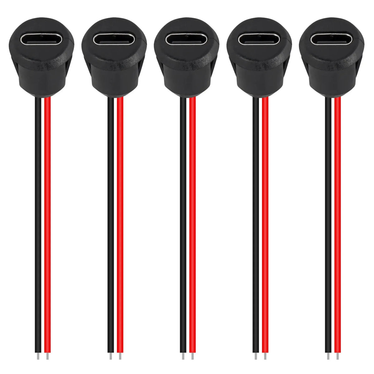 5pcs Type-C Female 2Pin USB Connector Type-C Waterproof with Female Socket Fast Charging Jack Charging Port USB-C Charger Plug