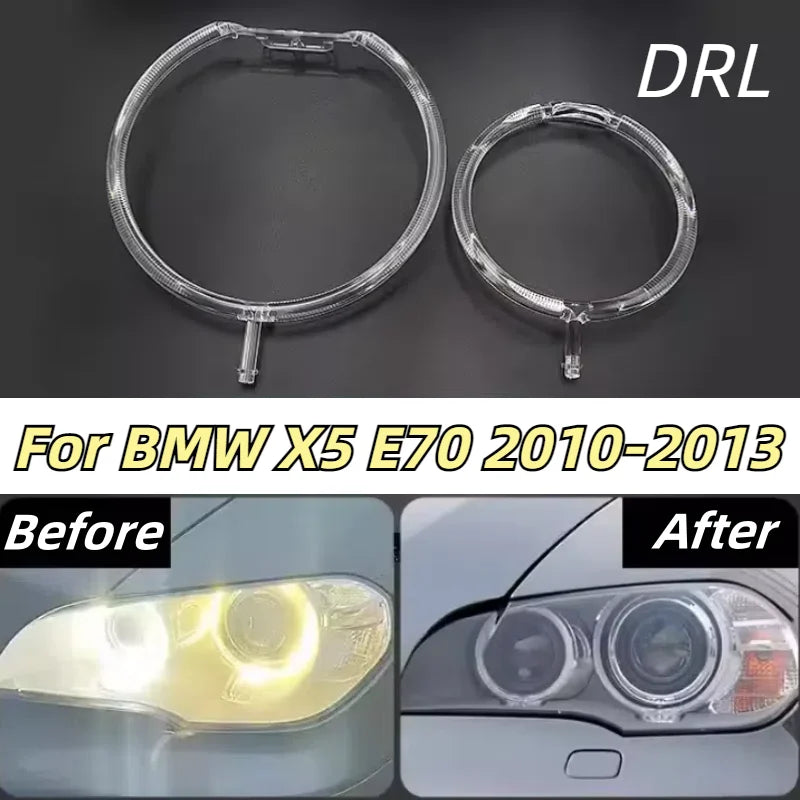 Headlight Angel Eyes Lamp Circle Ring Guide Plate for BMW E70 X5