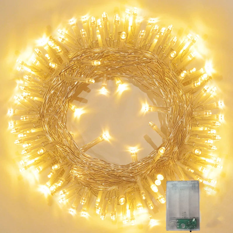 1/3/4/10M LED Fairy Garland Light Battery Powered Outdoor Wa