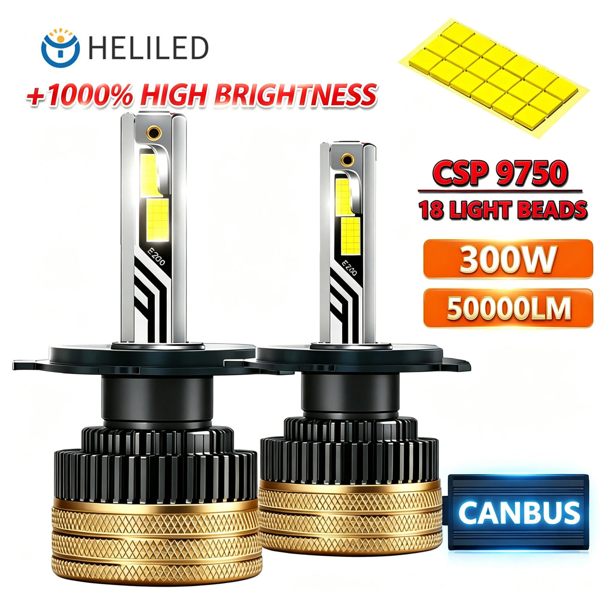 H7 H4 LED Headlight H8 H1 H11 9005 9006 9012 300W 50000LM LE