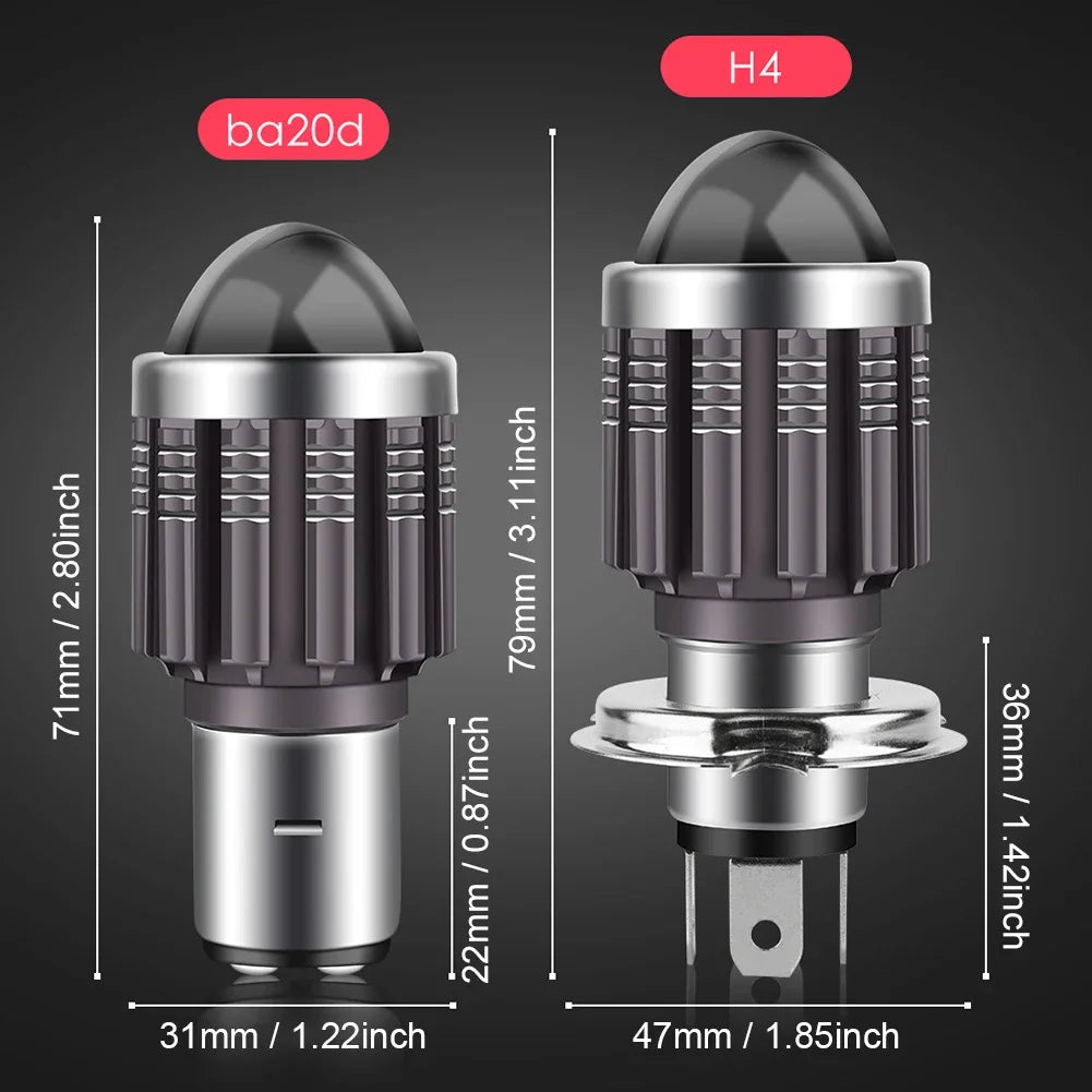 1pcs 12V High Quality H4/HS1 H6/BA20D 15W LED 6 COB Motorcyc