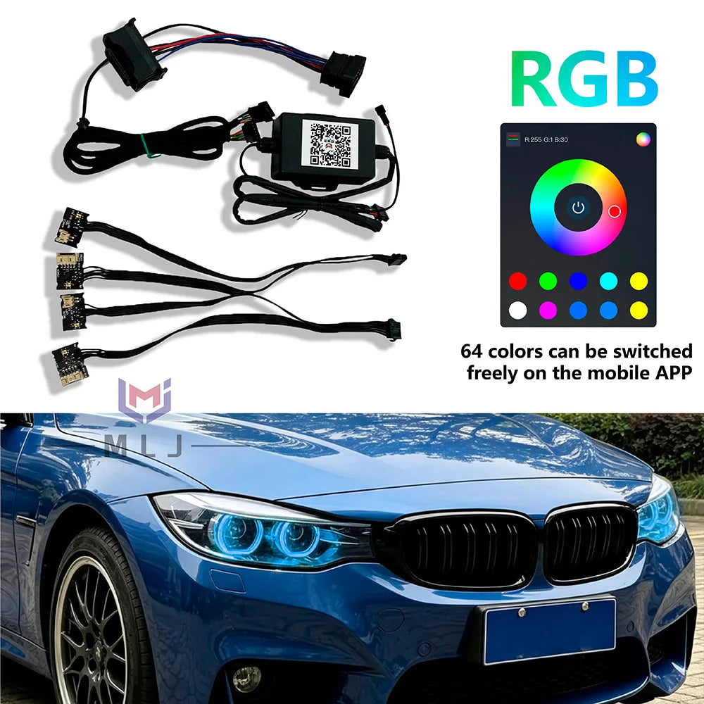 headlight wiring harness assembly LED angel eye RGB wiring harness 63117470425 for BMW F34 2016-2019