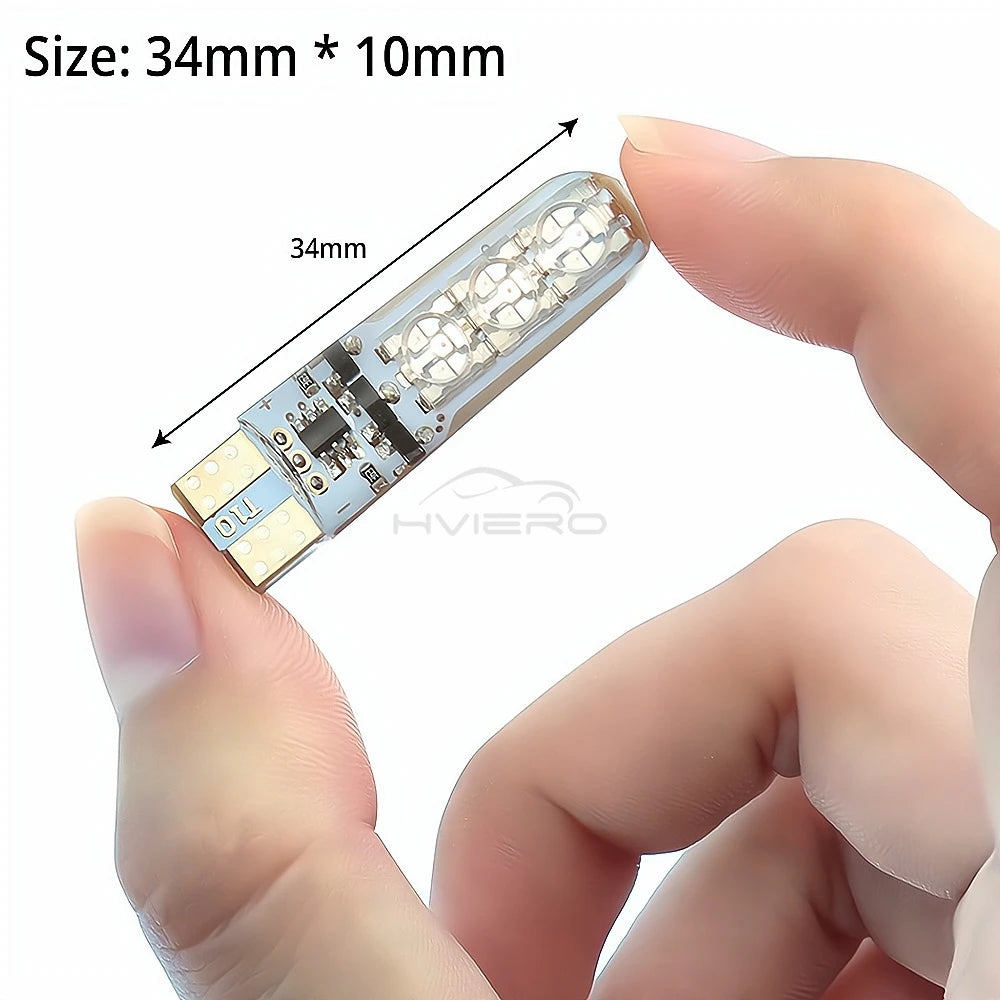 2/4pcs T10 W5w RGB LED Remote Controller RGBW 391 6SMD Clear