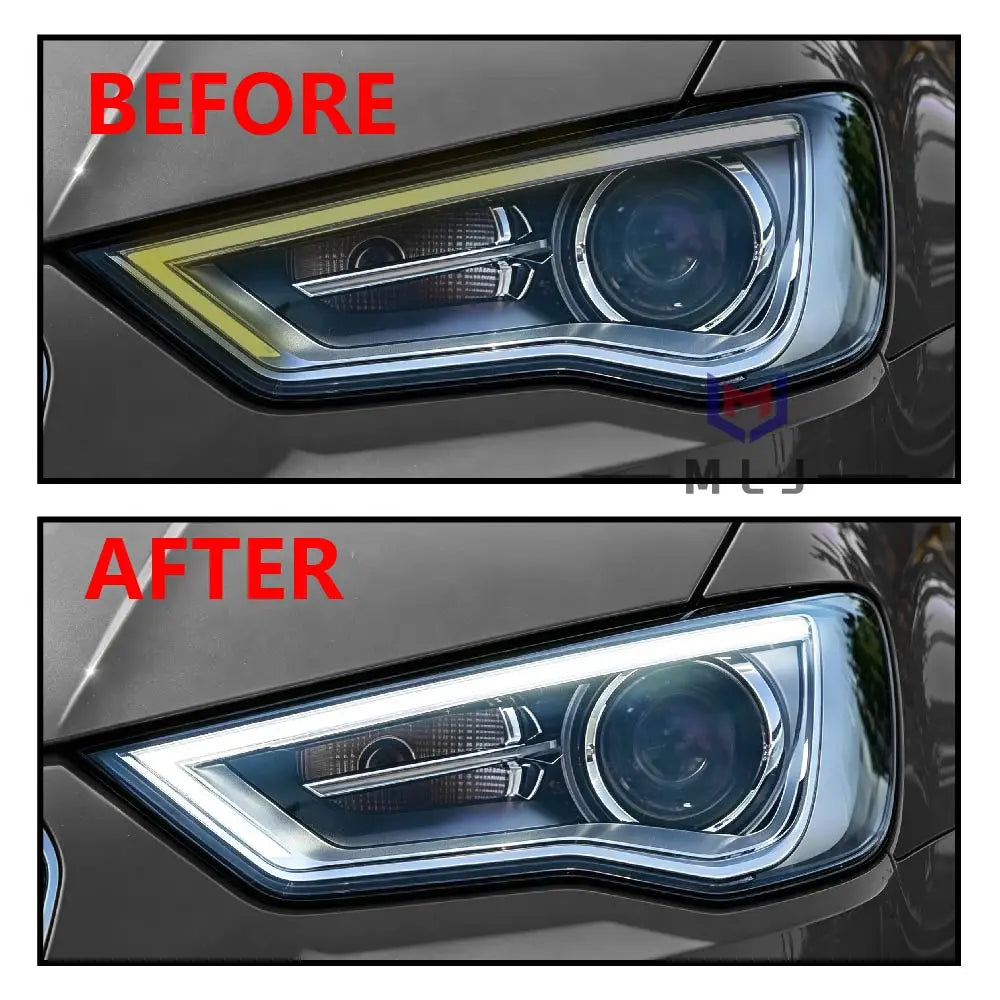 Angel Eyes LED DRL Light Guide Acrylic Tube Strips Daytime Running Light Replacement Headlamp for Audi A3