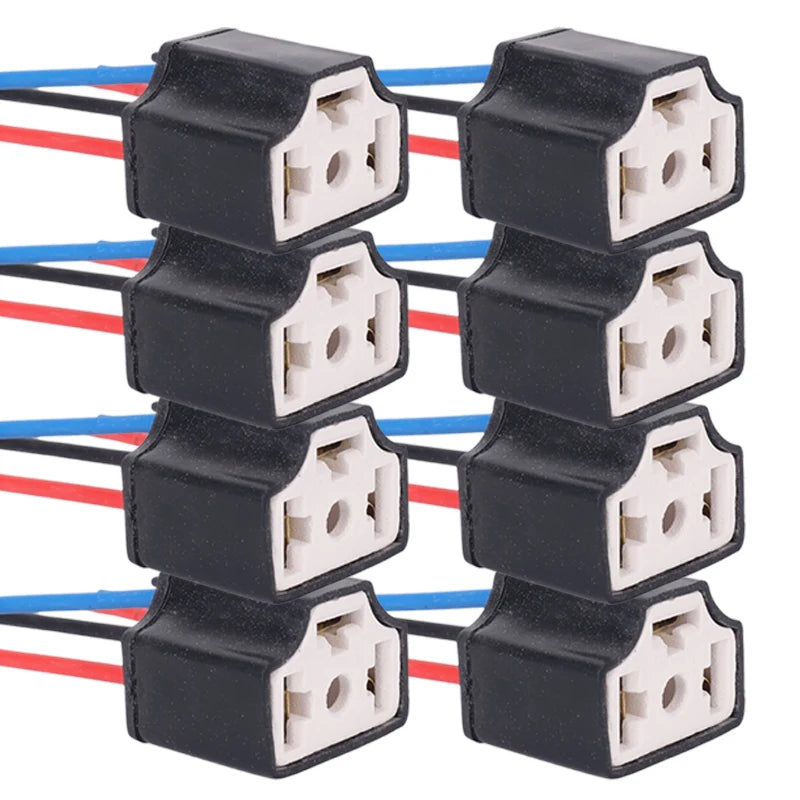 Ceramic LED H4 Headlight Socket Car Headlight Replacement Repair Bulb Holder Connector Plug Auto H4 Bulb Wire Socket 20/2pcs