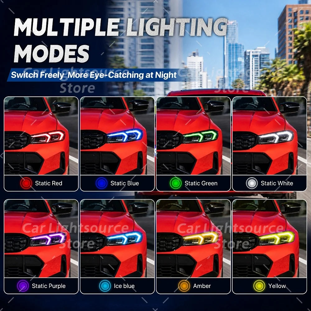 DRL Boards LED Angel Eyes Module For BMW 3 Series G20 G21 G28 LCI 22-24 APP Control Multicolor Daytime