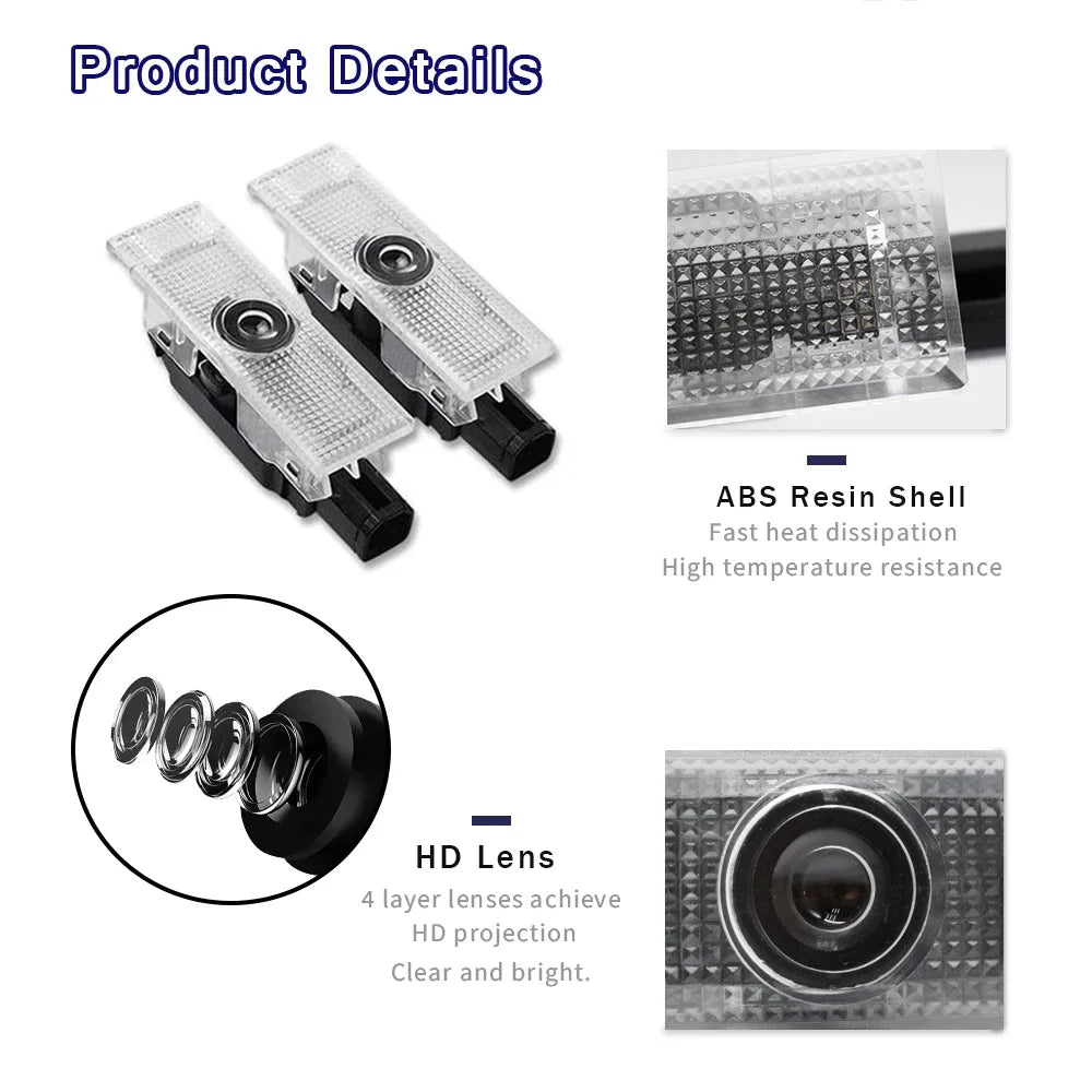 2PCS Led Car Door Ghost Light Laser Projector Welcome Lamp f