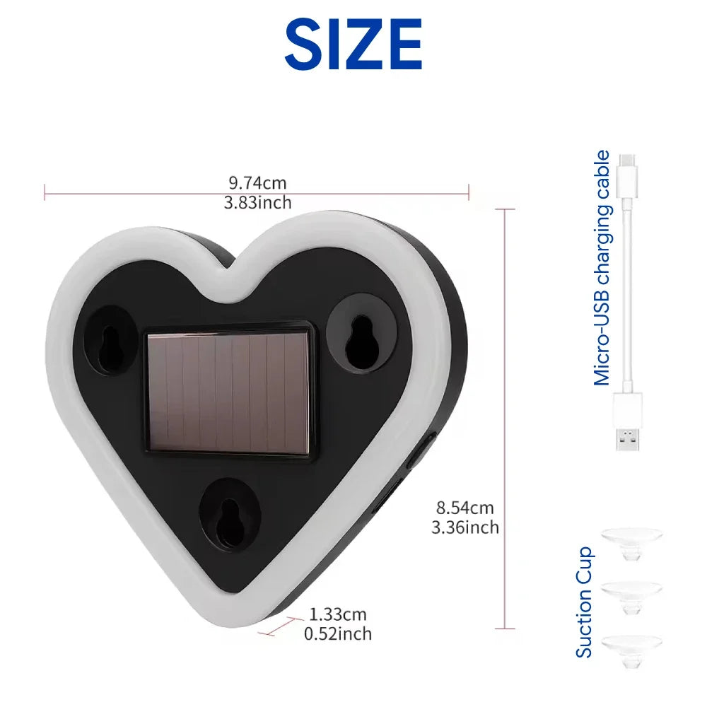 Heart Shape LED Light Solar-Powered Accent Ambient USB Charg