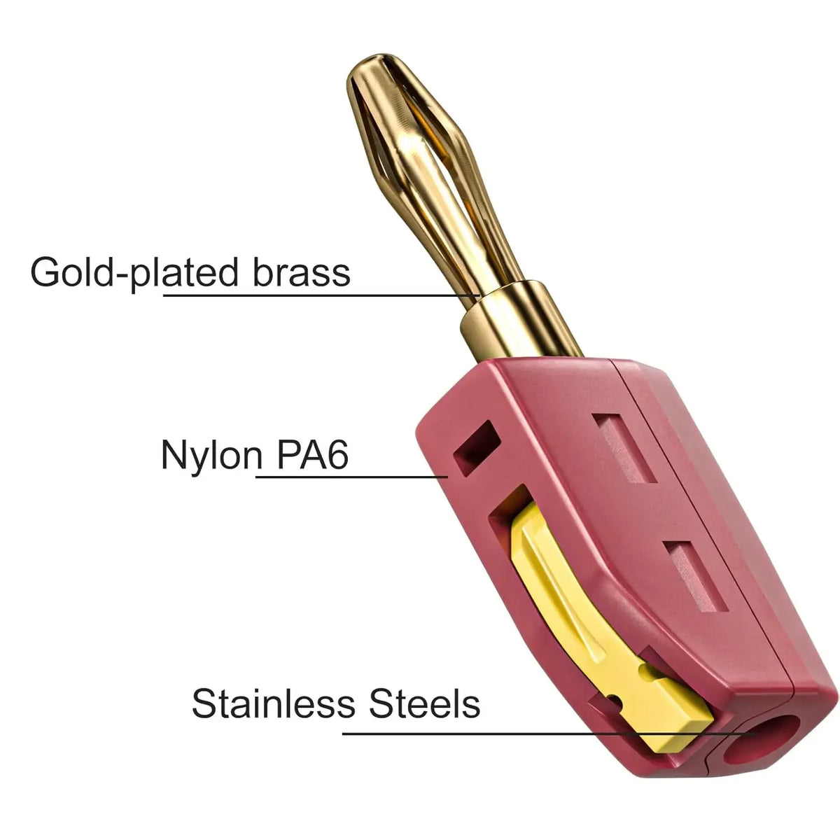 1/2/4Pcs 4mm Banana Plug High Current Quick Connect Gold-Pla