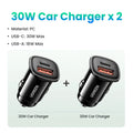 NEW-IN UGREEN USB Car Charger 30W Quick Charge 4.0 QC4.0 QC3.0 PD Type C Fast Car USB Charger For iPhone 17 Xiaomi Mobile Pho