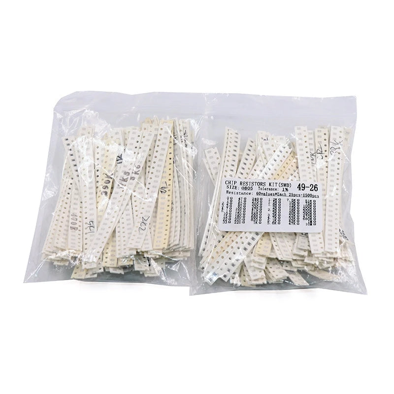 1500PCS/Set Resistors Assorted Set SMD 60 Values X 25Pcs 0R-