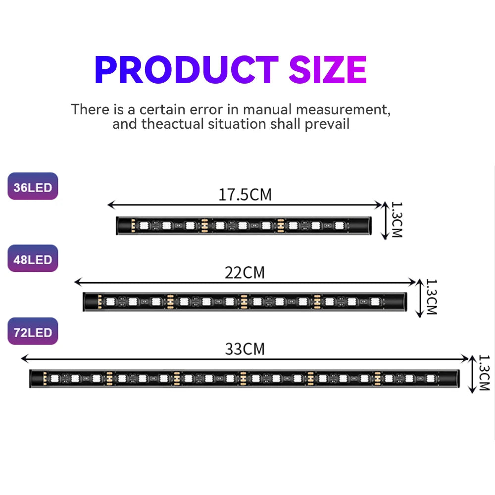 72/48/36 LED RGB Car Foot Ambient Light with USB Cigarette A
