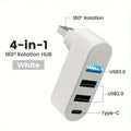 180 Rotatable U Disk Splitter Adapter 3/4 Ports Type C USB High Speed Data Transfer Mini USB 3.0/2.0 Hub For Laptop MacBook PC