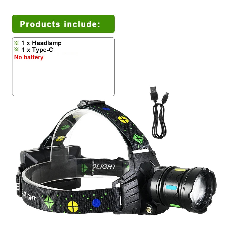 NEW 900000000LM Ultra Bright Headlight Rechargeable Powerful Headlamp Long Shot 5000M Head Torch Fishing Hunting 18650