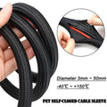 2/10m Black PET Braided Self-Closing Cable Sleeve Dia 3mm 50
