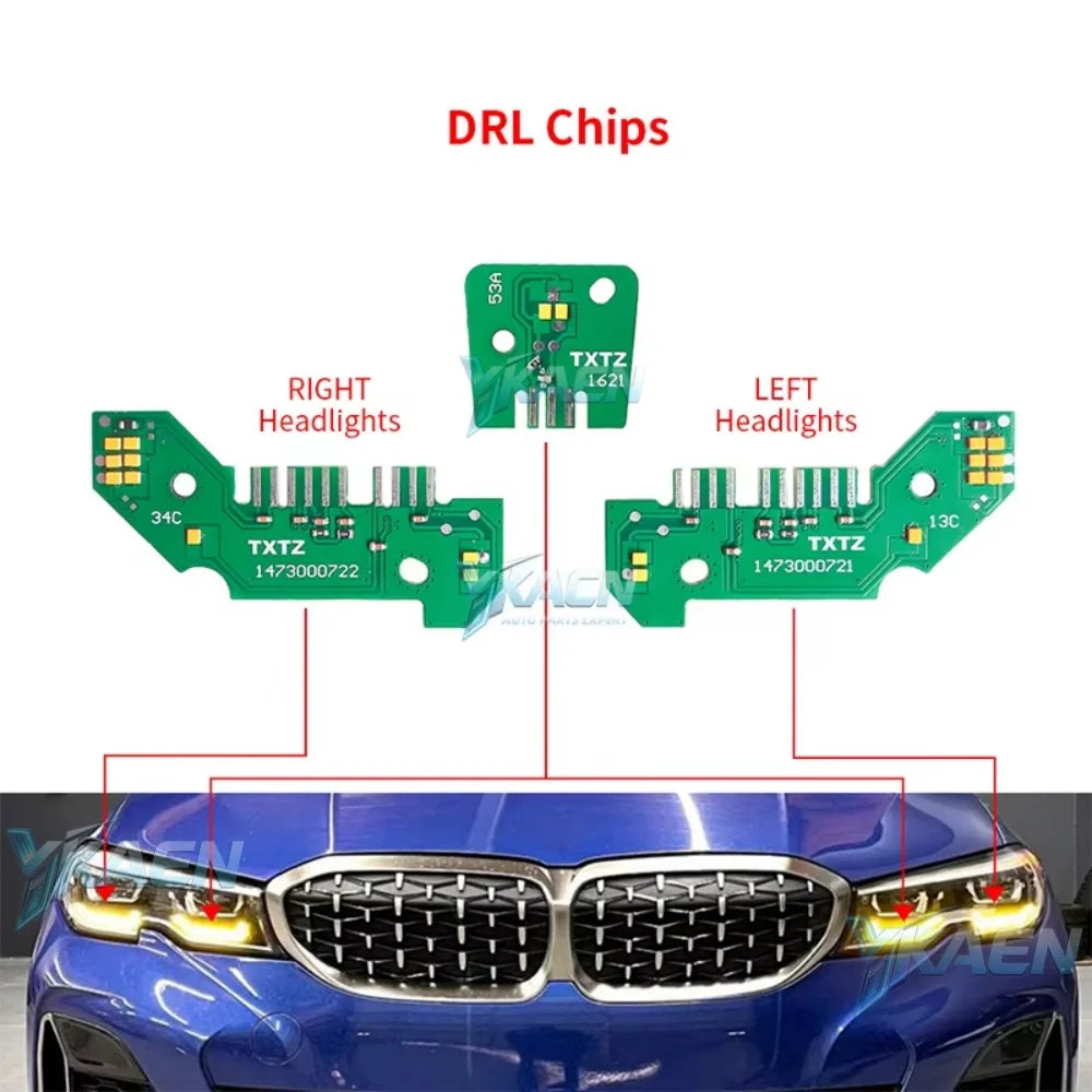 Angel Eyes DRL Boards For BMW 3 Series G20 G21 2019-2022 LED Headlight Daytime Running Light Module Blue Red