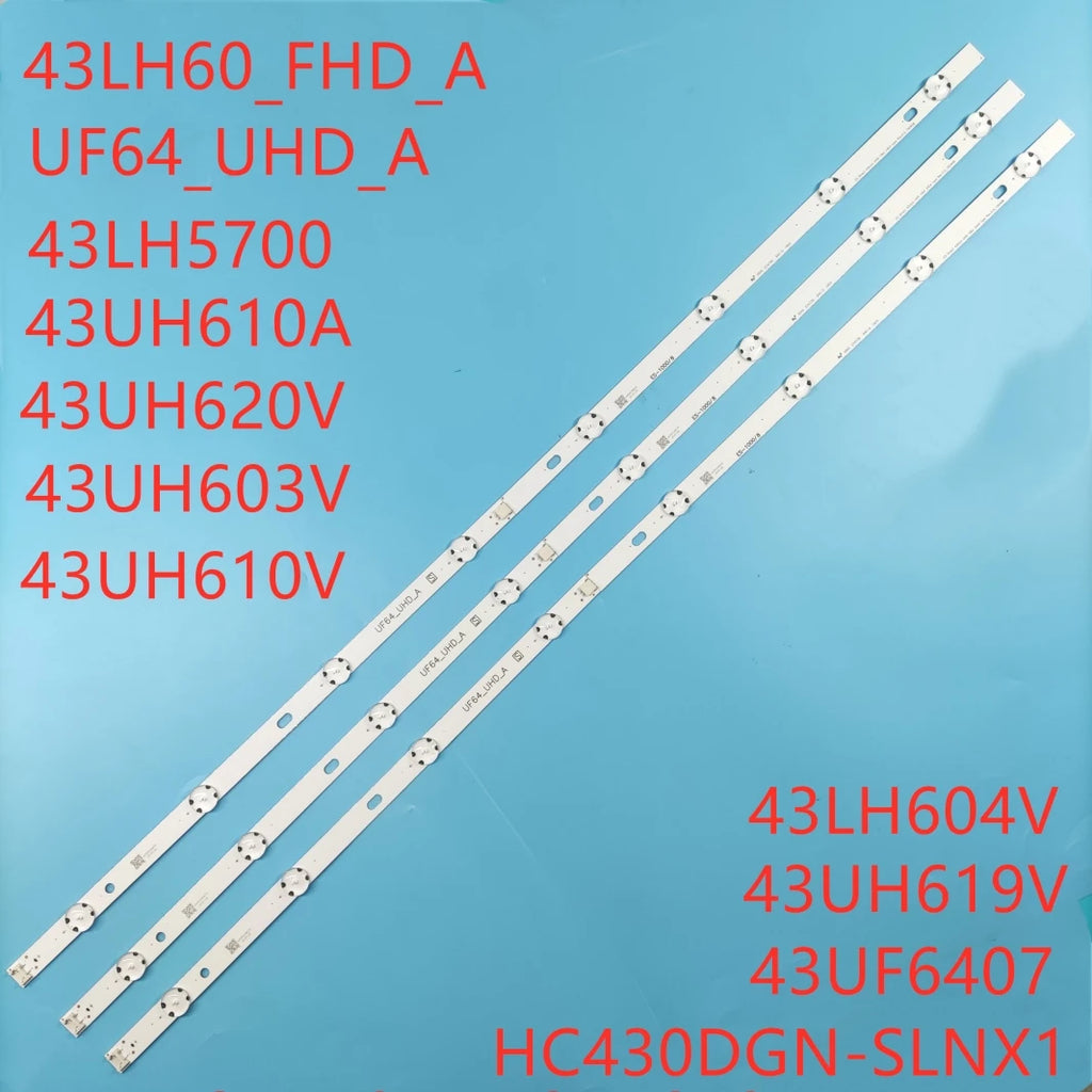 LED Backlight Strip for 3pcs x 43 inch LED Backlight for 43uh610A 43UF640V 43uh619v 43UH610V 43UH6030 UF64