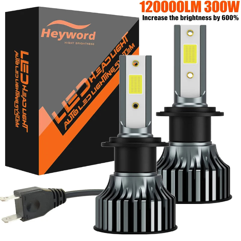 Heyword 2Pcs LED H4 H7 Car Headlight H1 LED Bulb H8 H11 9005 HB3 9006 HB4 9004 H3 H13 Led Lights 120000LM Turbo Lampada 12V